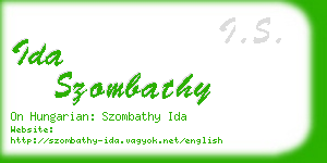 ida szombathy business card